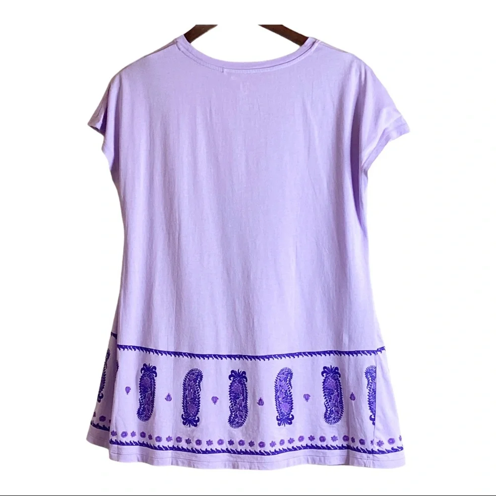 Uniqlo x Anna Sui Women Short Sleeve Tunic Purple - Picture 3 of 9